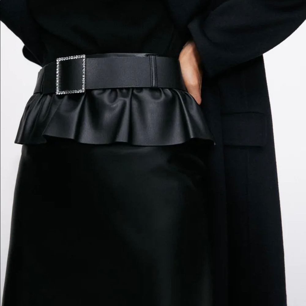 Zara Leather Mini Skirt